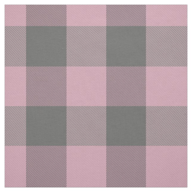 Tissu buffle rose gris foncé plaid (Échantillon)