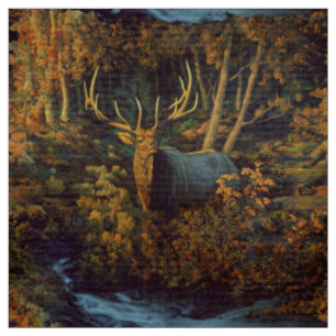 Tissu Bull Elk dans la forêt d'automne