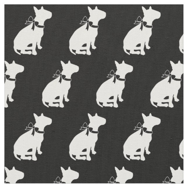 Tissu Bull Terrier Chien Silhouette Animal (Fermer)