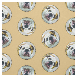 Tissu Bulldog Peinture rouge et blanc anglais Pet Dog Ar
