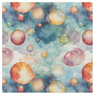 Tissu Bulles colorées Aquarelle Art