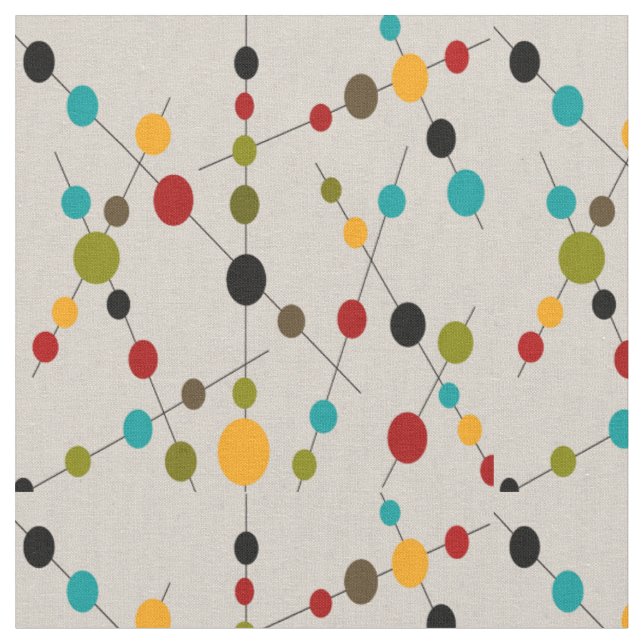 Tissu Bulles et bâtons modernes du milieu du siècle 2 (Fermer)