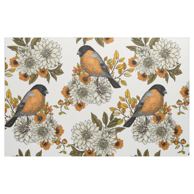 Tissu Bullfinch on autumn floral 2 (Fat Quarter)