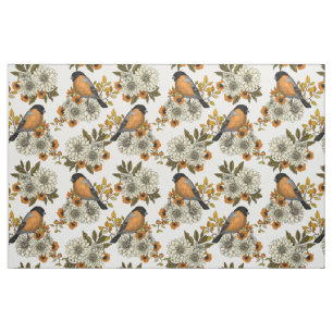Tissu Bullfinch on autumn floral 2