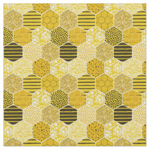 Tissu Bumble Bee Honey Motif