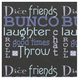 Tissu Bunco Dice Friends Purple, Black and Blue Modern