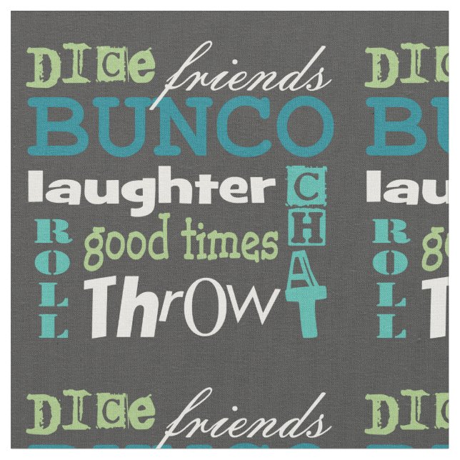 Tissu Bunco Métro Art Novelty Blue Green Motif Fabric (Fermer)