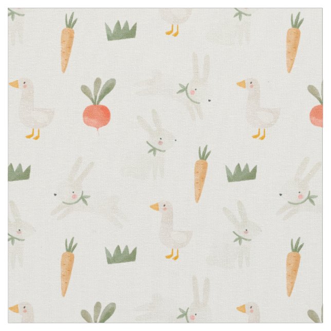 Tissu Bunnies & Canards sur le Motif de ferme (Fermer)
