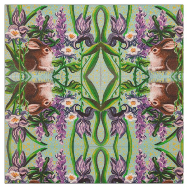 Tissu Bunnies en Iris (Échantillon)