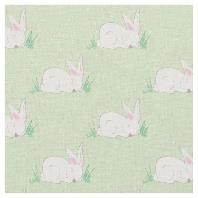 Tissu Bunny Rabbit Aquarelle Bébé Décor Chambre (Fermer)