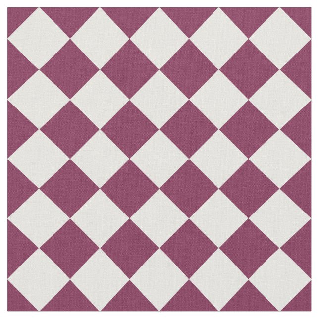 Tissu Burgundy White Checker Diamond Pattern (Fermer)