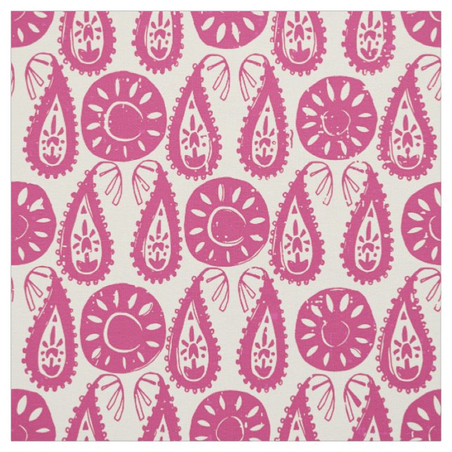 Tissu cachemire en ivoire rose (Échantillon)