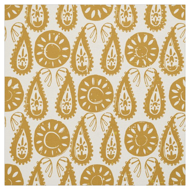 Tissu cachemire or ivoire (Échantillon)