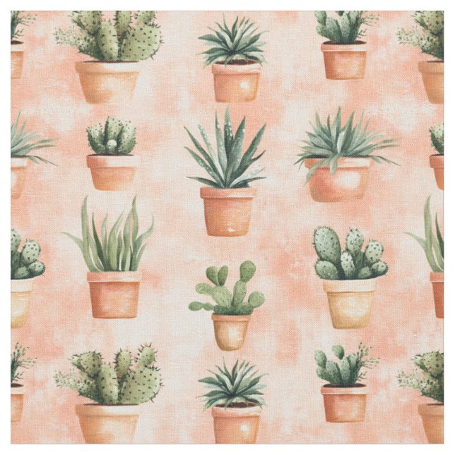 Tissu Cactus à Terra Cotta (Fermer)