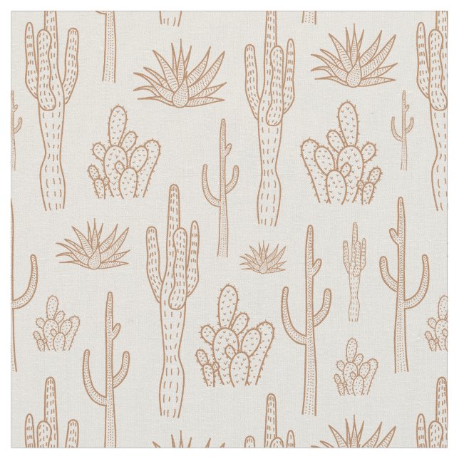 Tissu Cactus Boho Ouest Sud Désert Chaud Neutre (Fermer)