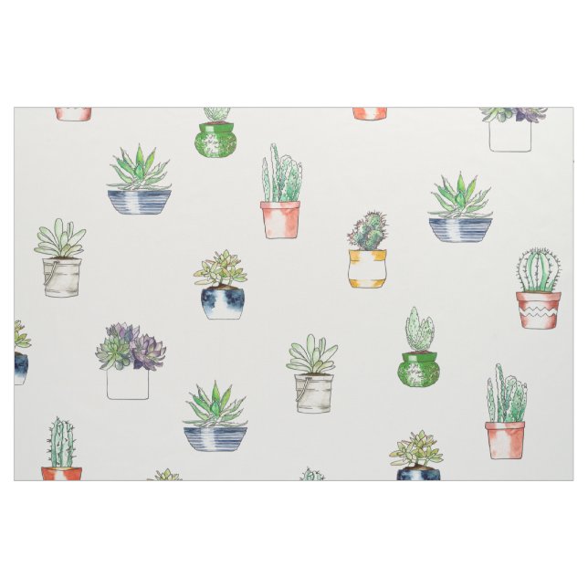 Tissu Cactus dans les planteurs sans soudure motif (Fat Quarter)