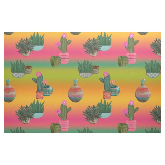 Tissu Cactus dans les pots Southwestern Ombre (Fat Quarter)