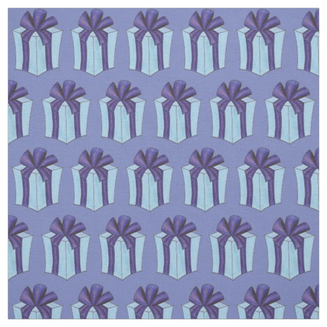 Tissu Cadeau Enveloppé Anniversaire Présente Bow Bleu Vi (Échantillon)
