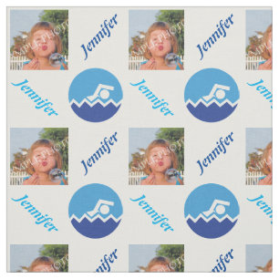 Tissu Cadeaux de natation, nager sur une photo en cercle