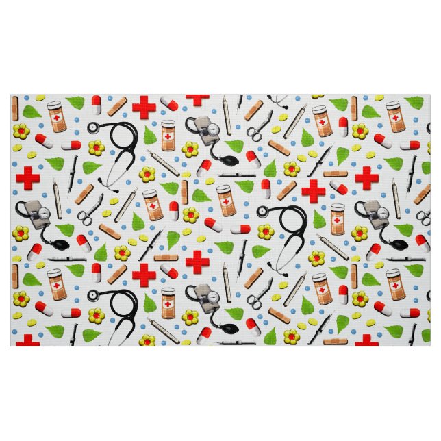 Tissu Cadeaux de nouveauté Médicales (Fat Quarter)