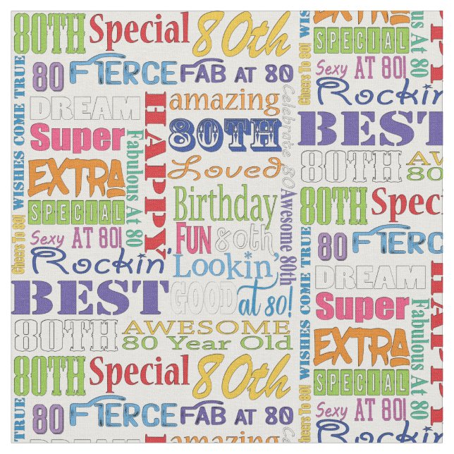 Tissu Cadeaux Uniques Et Spéciaux De Fête Du 80E Anniver (Fermer)