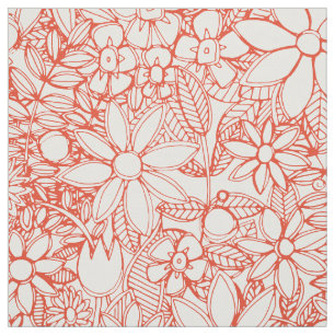 Tissu cadmium fleur sauvage