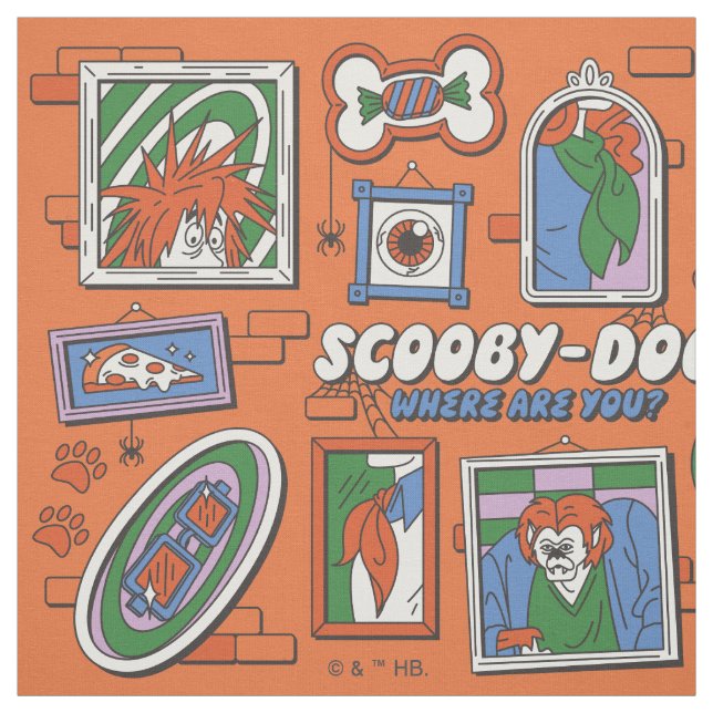Tissu Cadres photo de Scooby-Doo pour Halloween (Échantillon)