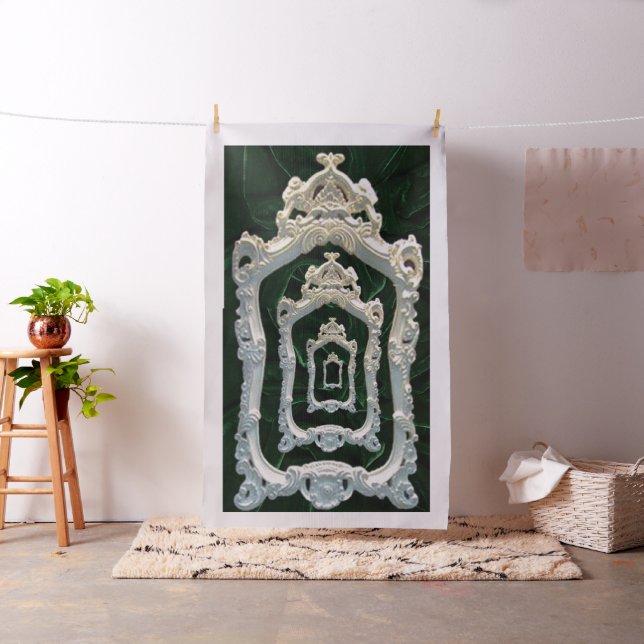 Tissu Cadres Rococo | Dk Green Velvet | (In Situ)