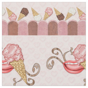 Tissu Café Crème glacée - Petite impression