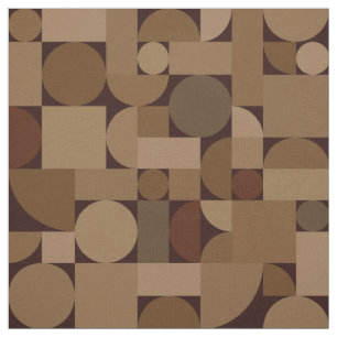 Tissu Café d'art géométrique rétro Brown