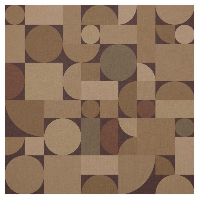 Tissu Café d'art géométrique rétro Brown (Échantillon)