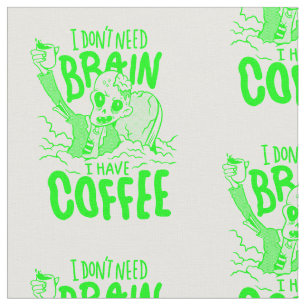 Tissu café d'halloween vert acide boire zombie
