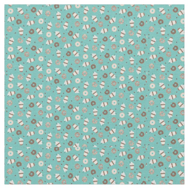 Tissu Café Frappuccino Motif de beignets (Fermer)