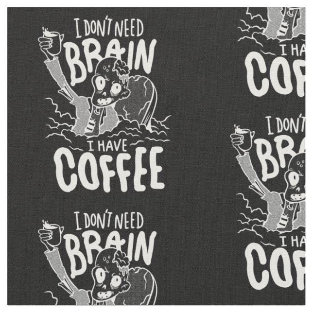 Tissu café halloween blanc boire zombie (Fermer)