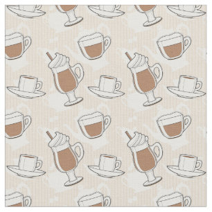 Tissu Café, motif doux