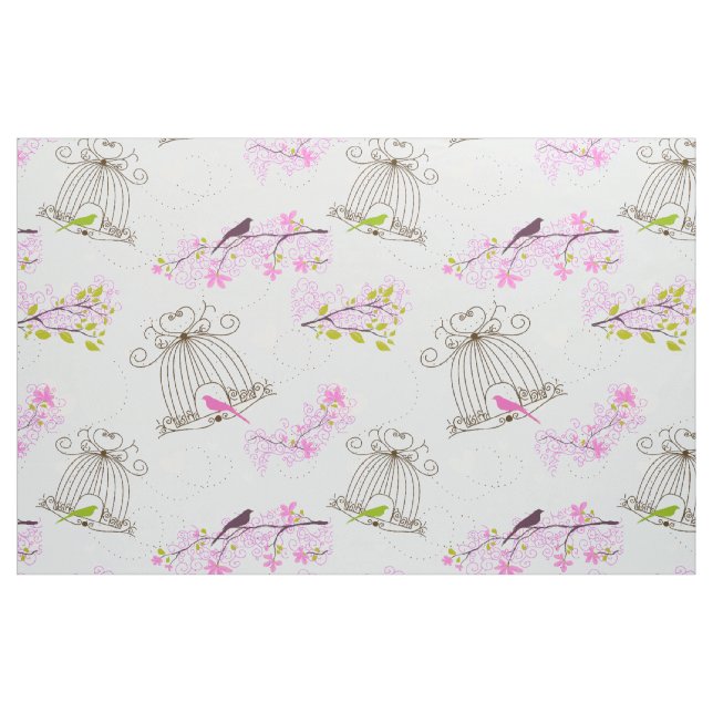 Tissu Cage d'oiseaux floraux Fabric 2 (Fat Quarter)