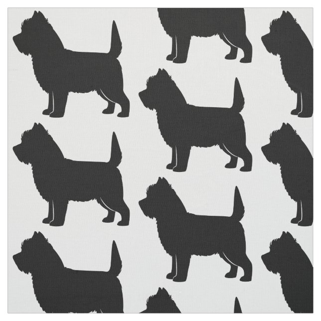 Tissu Cairn Terrier en silhouette (Échantillon)