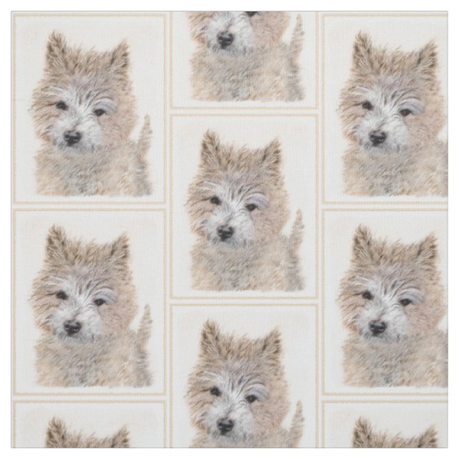 Tissu Cairn Terrier Peinture Chiot - Art Chien original (Échantillon)