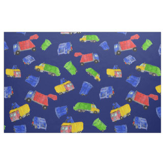 Tissu Camions Poubelles Trash Bash Motif Bleu