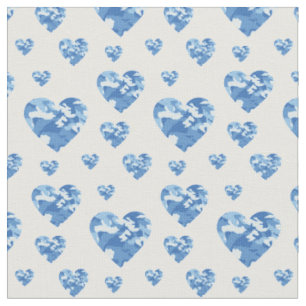 Tissu Camo Hearts Blue Boys Country Camouflage