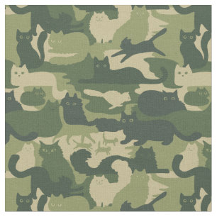 Tissu Camouflage Chats Motif Armée Green Kitty Cats Cam
