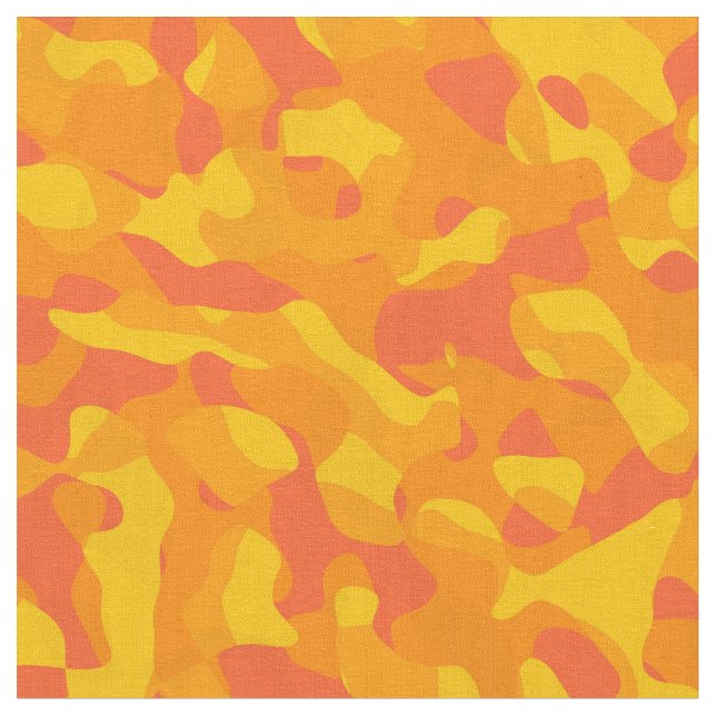 Tissu Camouflage jaune orange vif Motif d'impression (Fermer)
