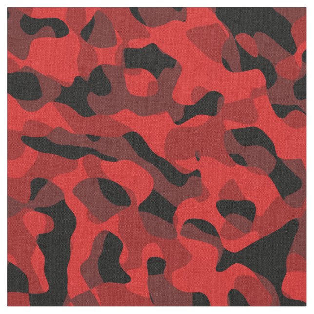 Tissu Camouflage rouge et noir Motif d'impression (Fermer)