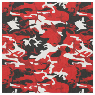 Tissu camouflage rouge noir blanc camo