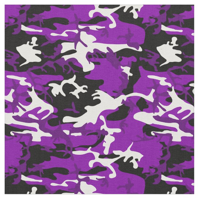 Tissu camouflage violet noir blanc camo (Fermer)