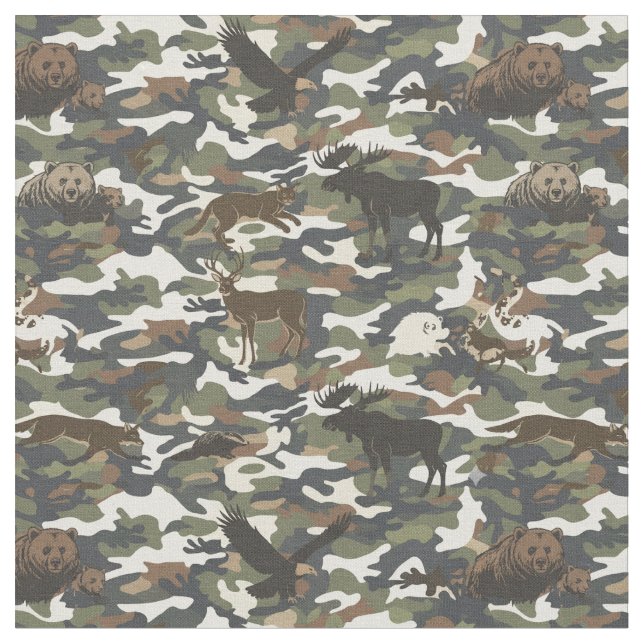 Tissu Camouflage with Animals hidden  (Fermer)