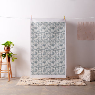 Tissu Campagne française romantique Toile en bleu poussi
