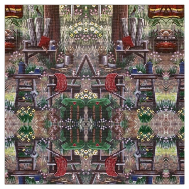 Tissu Camping Paradise Chaise Fabric (Échantillon)