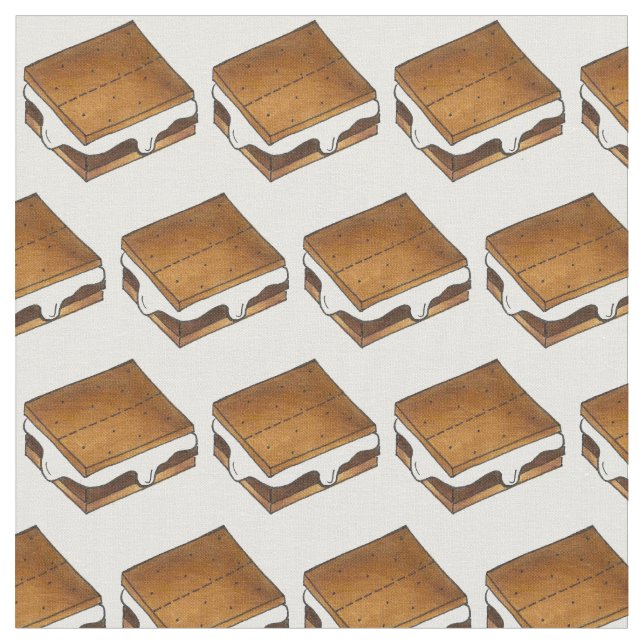 Tissu Camping S'mores Chocolat Marshmallow grillé (Fermer)