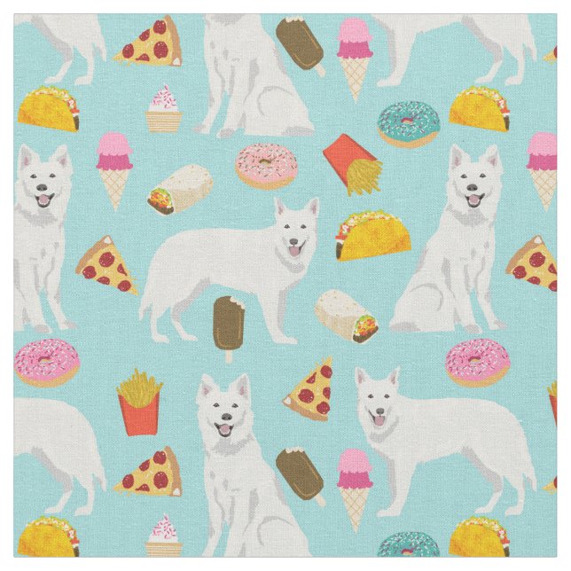 Tissu canard à berger blanc nourriture à la broche bleu  (Fermer)